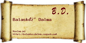 Balaskó Dalma névjegykártya